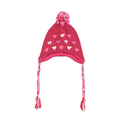 C914 羊毛混纺舒适女童百搭双层秋冬季保暖针织帽中小童毛线帽