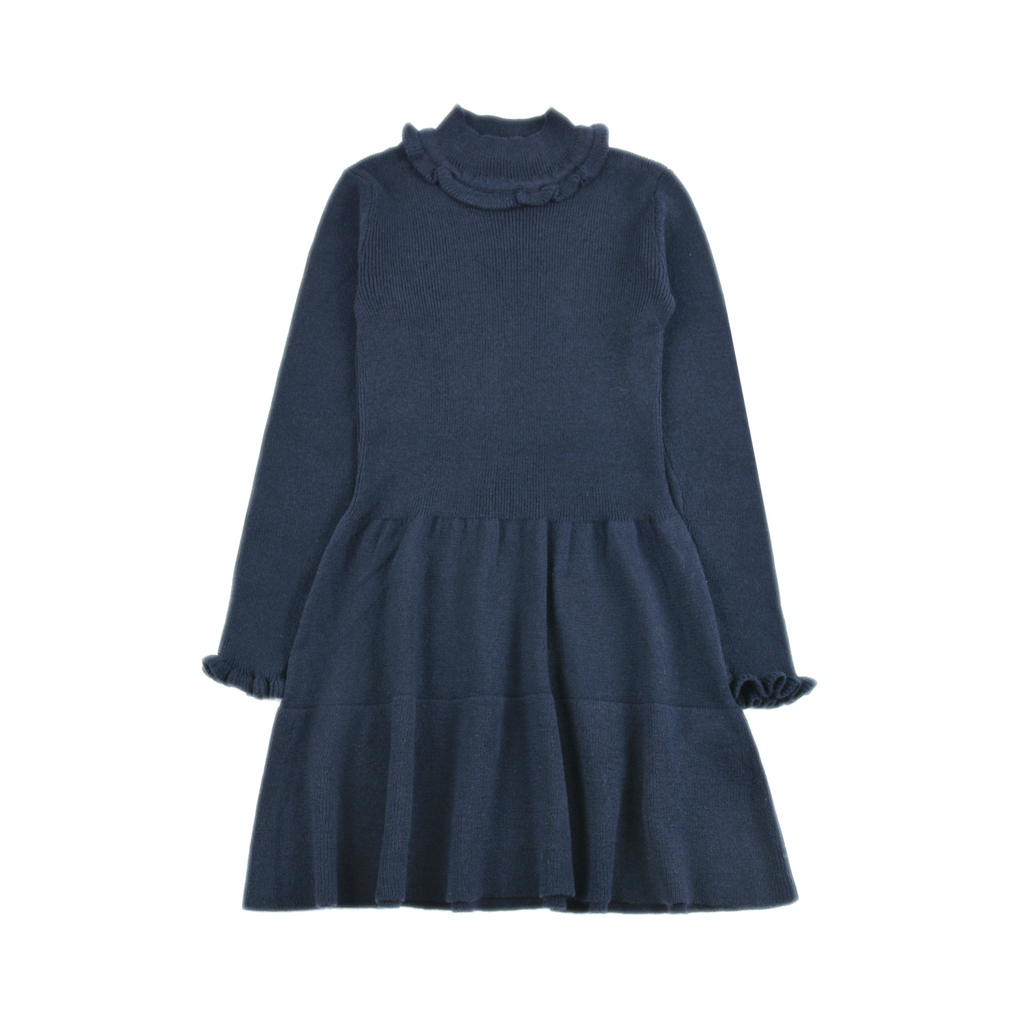 ZK11175 羊毛混纺女童连衣裙百搭时尚舒适透气针织衫圆领长袖套头