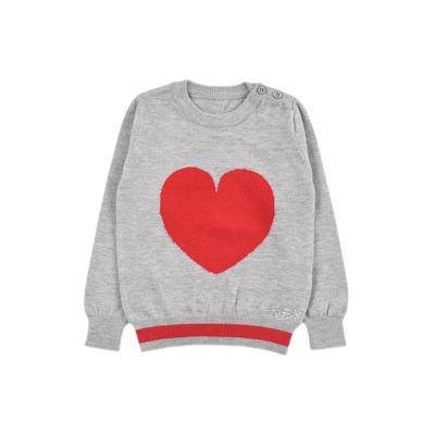 ZK11322 爱心款百搭女童新生婴幼儿宝宝针织衫毛衣圆领长袖套头