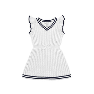D1816 针织衫 连衣裙V领无袖 套头中小童连身裙 女童学院风百搭时尚