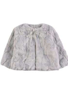 A2591 双层精美贵气仿皮草女童小童开衫外套