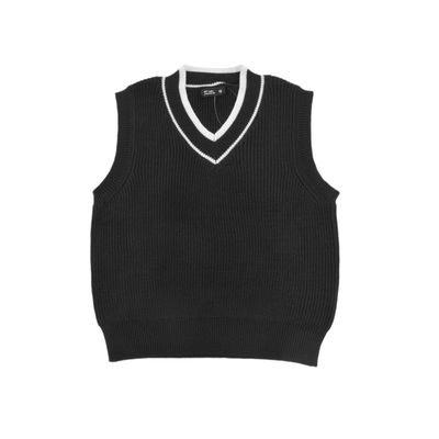 D1882 女款无袖背心内搭针织衫V领无袖舒适百搭马甲简约学院风