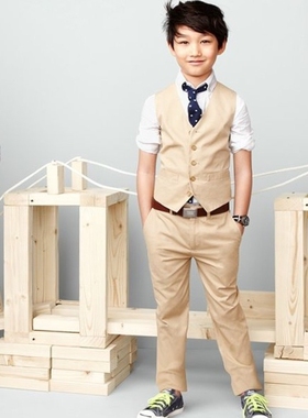 R-6851 美国C牌 纯棉儿童背心 春秋坎肩 学院风马夹 男童马甲外穿