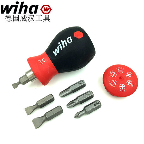 wiha威汉带磁短柄十一字螺丝刀