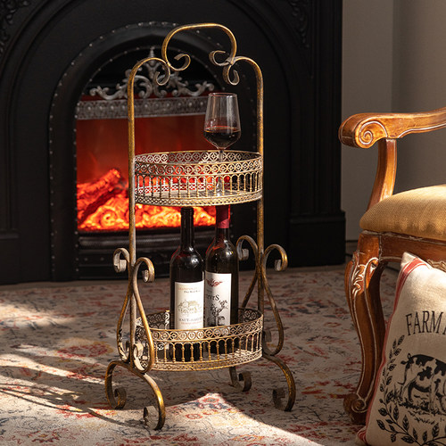 置物架边几落地摆件复古铁艺