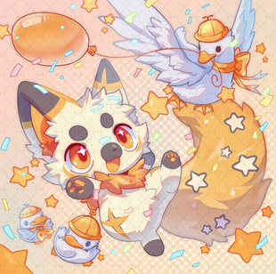 年牌兽设模板约稿定制furry兽圈幻想生物Q版卡通白菜价