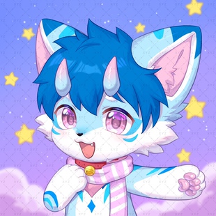 蓝白喵牌兽设模板约稿定制情头furry兽圈幻想生物Q版卡通白菜价