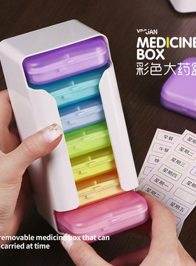 药盒7天大容量便携式密封分装小号随身30天可爱ins一周七天收纳盒