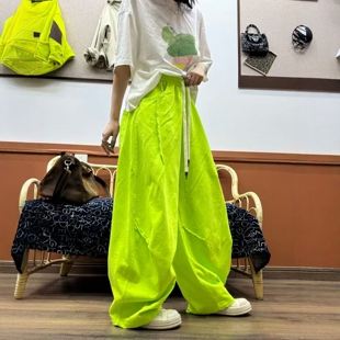 时尚 百搭大长腿弯刀裤 休闲裤 设计感慵懒阔腿裤 潮 女2026新款 欧版