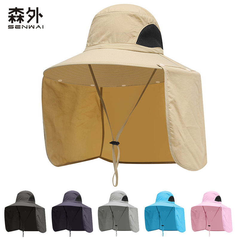 夏季渔夫帽男女户外防晒速干太阳帽防紫外线帽子遮阳帽登山钓鱼帽
