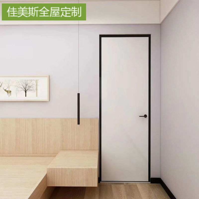 北京定制极简轻奢窄边铝框木门生态环保无漆门窄边框室内门卧室门
