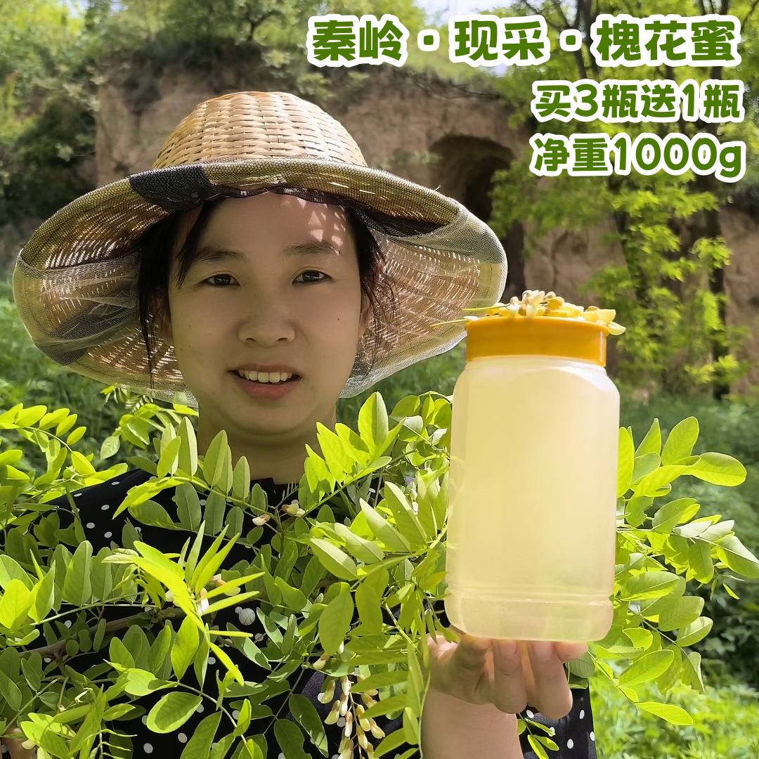 【2026年·5月槐花蜜·1000g】小汤蜂场天然野洋槐蜜 买3送1瓶