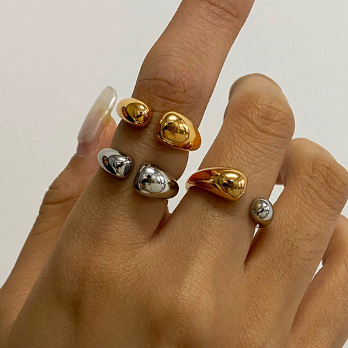 欧美拼色钛钢戒指轻奢高级感不掉色rings不锈钢饰品