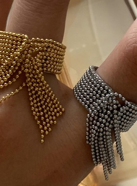 欧美不锈钢流苏开口戒指高级感轻奢指环钛钢手饰品rings