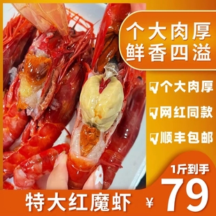 红魔虾刺身鲜活冷冻国产鳌虾非新西兰海鳌虾牡丹虾甜虾红魔虾日料