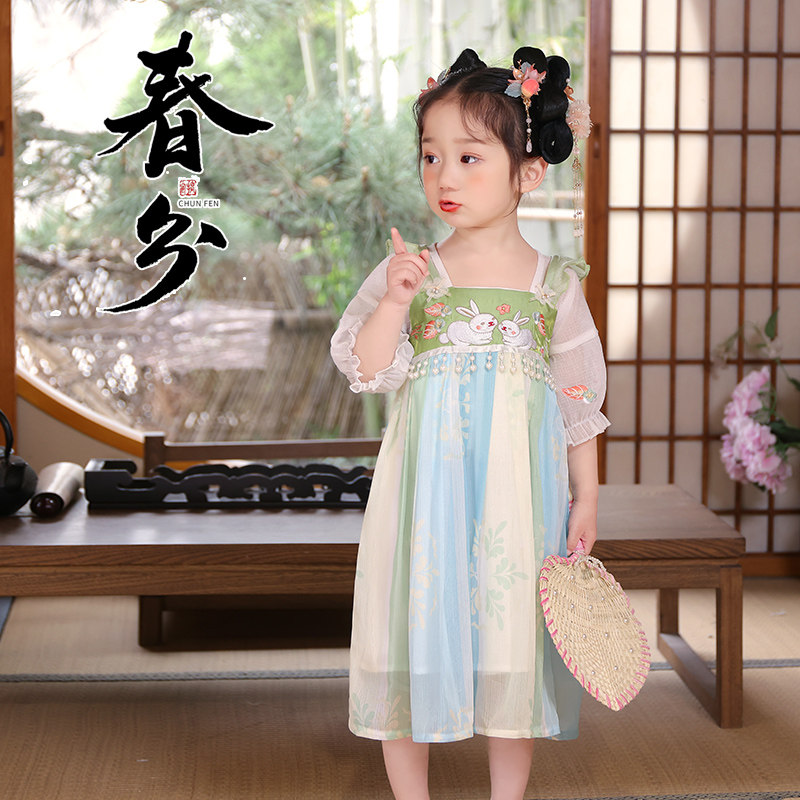 宝宝汉服女童连衣裙儿童襦裙中国风裙子古风民族服装春装汉服裙