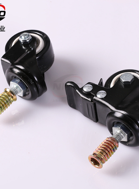 展示柜脚轮刹车脚轮1.5寸黑色承重脚轮铝合金展示架脚轮耐磨脚轮