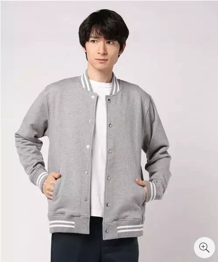 설날 트렌디한 남성용 캐주얼 야구자켓 순면 보풀없음 테리 스탠드 칼라 루즈한 가디건 스웨트셔츠 재킷