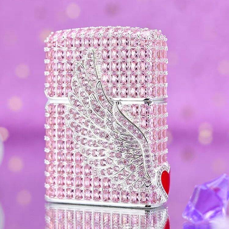 ZIPPO/之宝粉钻爱神之翼天使之翼个性浪漫送男友礼盒装防风打火机