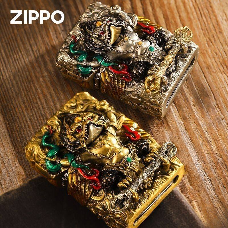 Zippo打火机正品大鹏展翅重甲夜光套壳大鹏鸟个性防风男士礼物