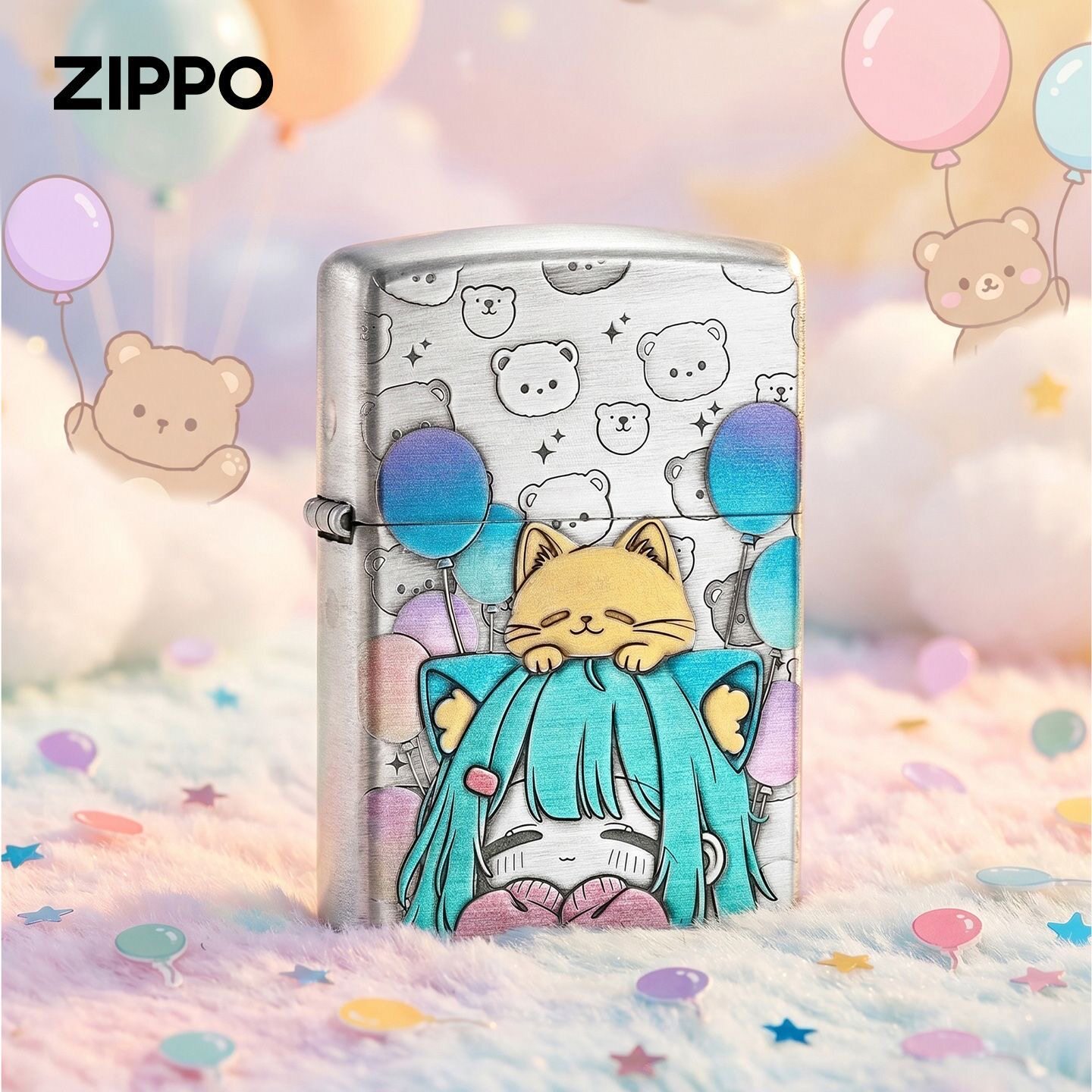 zippo正品打火机奶熊甜心薰银盔甲防风煤油创意个性时尚礼物