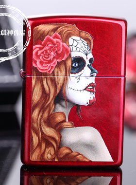 zippo 打火机正版防风魅影脸谱 亡灵节墨西哥女郎 28830原装正品