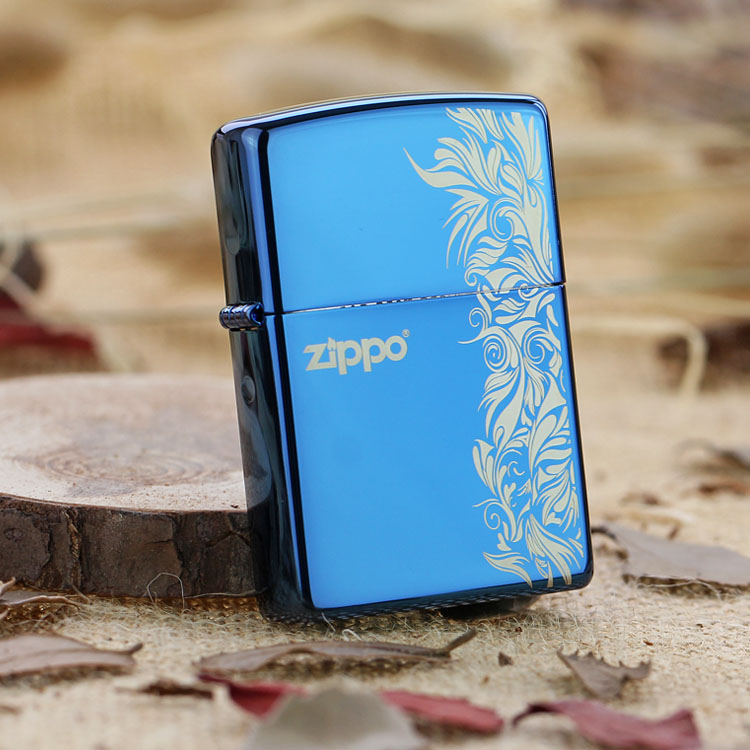 个性潮流zippo原装正品蓝冰20446富贵繁花防风打火机超薄正版芝宝