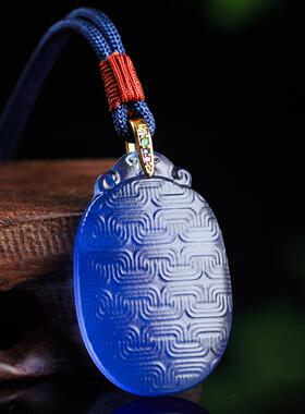 回纹牌吊坠项链惠古琉璃男女