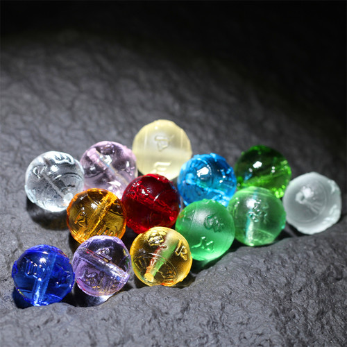 惠古DIY琉璃散珠六字真言珠配件