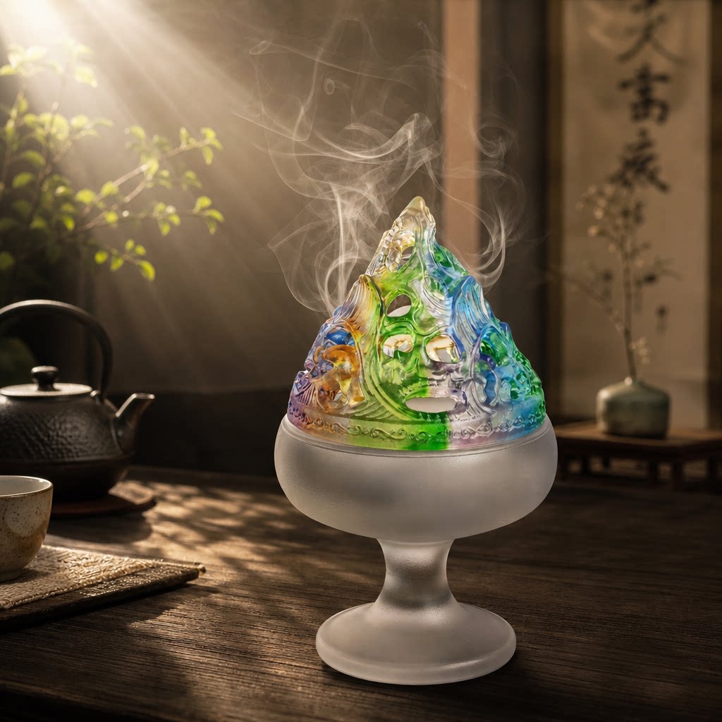 15厘米高博山炉高端家用香炉摆件