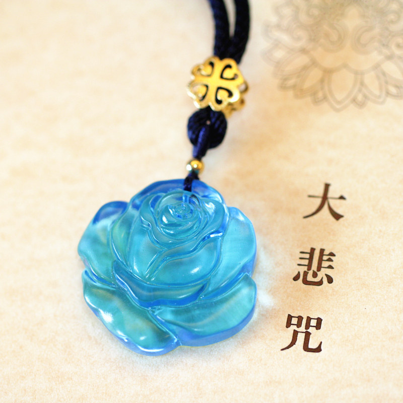 琉璃古法服饰玫瑰蓝花佛系老料