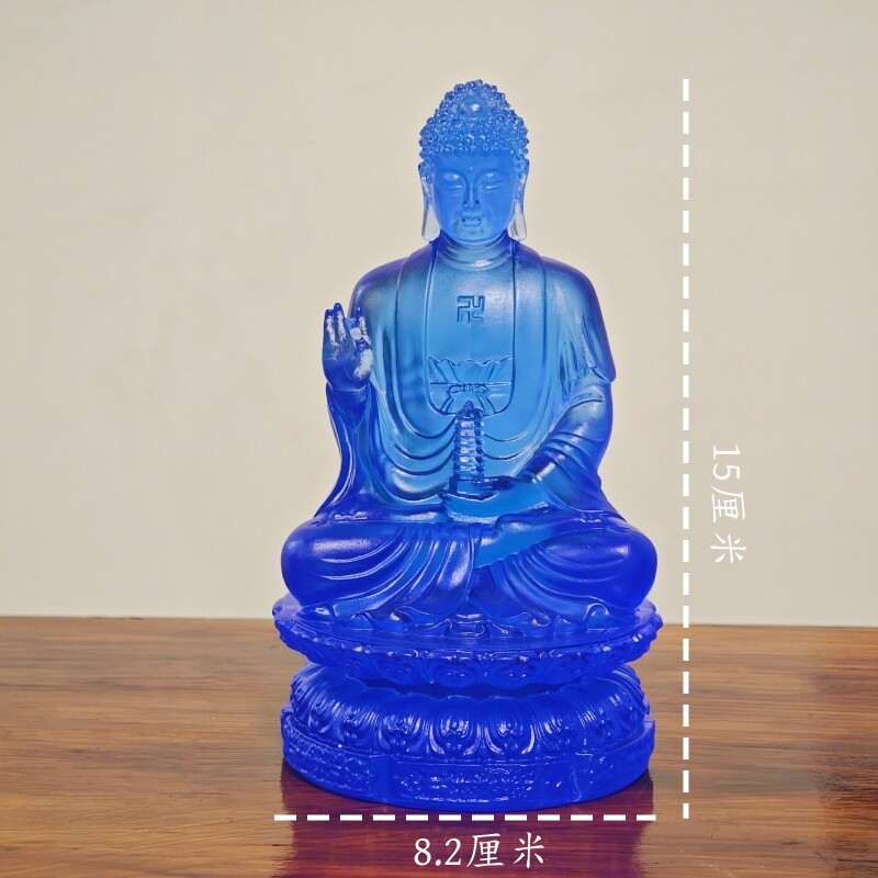 汉传宝塔药师古法琉璃佛摆件