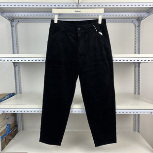 班尼路休闲裤秋冬新款男装灯芯绒保暖锥形九分裤男8822315M007