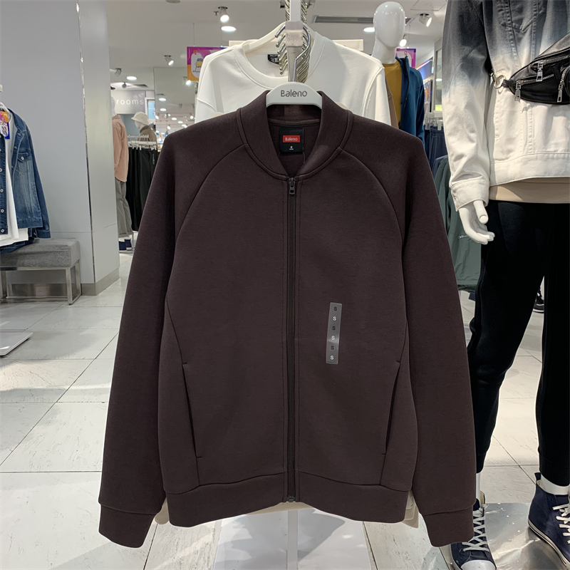 正品班尼路男装秋季太空棉保暖棒球领纯色卫衣外套8821303M722