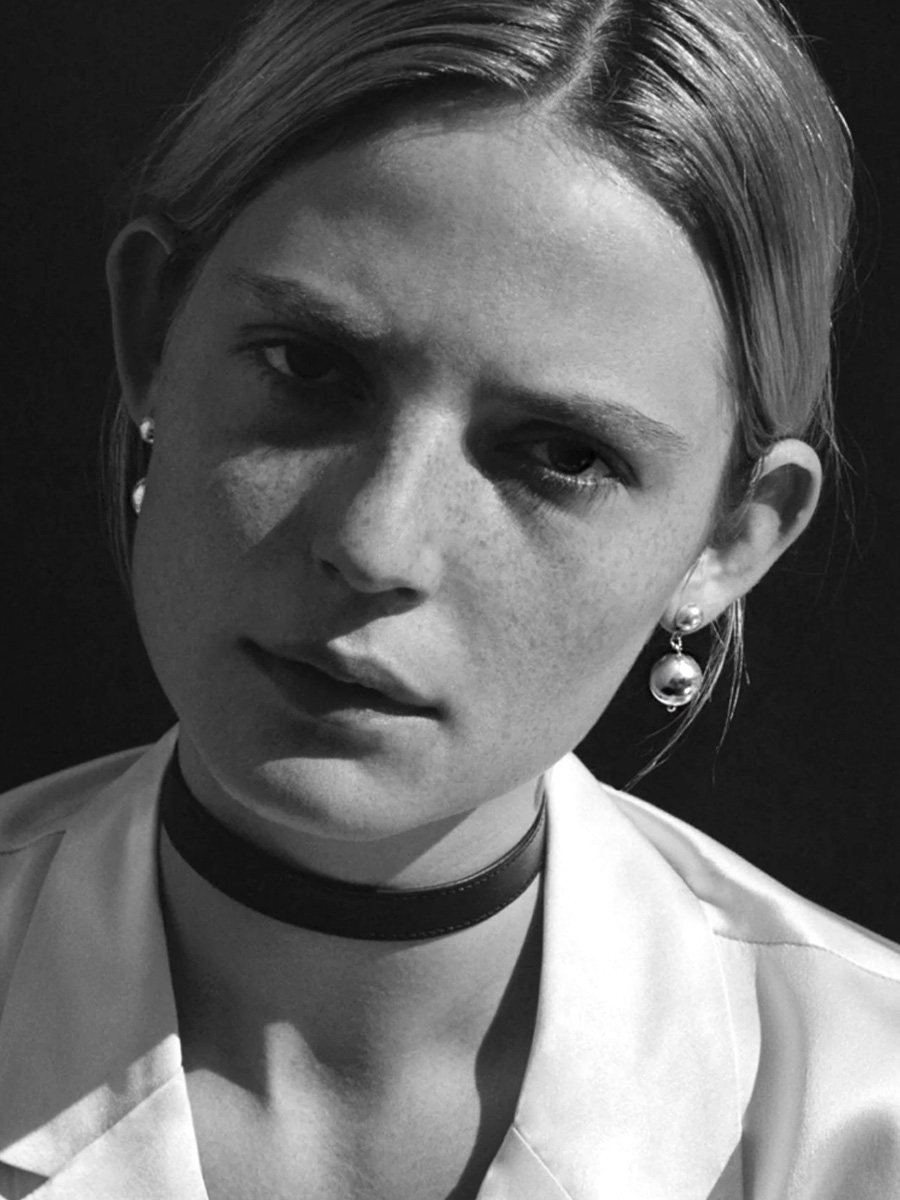 jilifang 丹麦女孩 小众复古欧美法式百搭大小圆球球镀金耳环耳钉