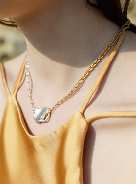 多种戴法日本金银撞色ins项链