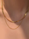 JILIFANG不掉色欧美个性 简约百搭时髦双层三层叠戴蛇骨链锁骨项链