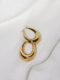 欧美风INS时髦个性 简约高级感钛钢镀18K金色不掉色椭圆形圈圈耳环