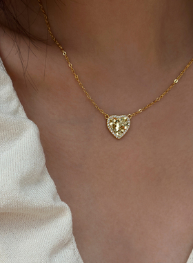 JILIFANG爆闪碎碎冰爱心锁骨链