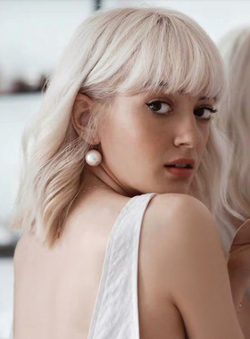 法式慵懒  高级感经典优雅复古时髦镀金白色大珍珠耳扣耳环防过敏