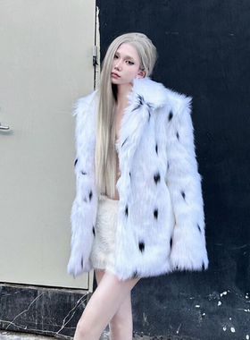 海宁时尚白色皮草外套女2025新款爆款洋气年轻款狐狸毛大衣冬季厚