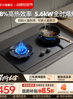 优盟UZ332煤气灶双灶燃气灶家用嵌入式台式液化气天然气猛火灶