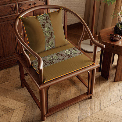 厂中式沙发椅子坐垫红木实木棉麻垫子餐椅太师椅茶椅圈椅官帽椅促