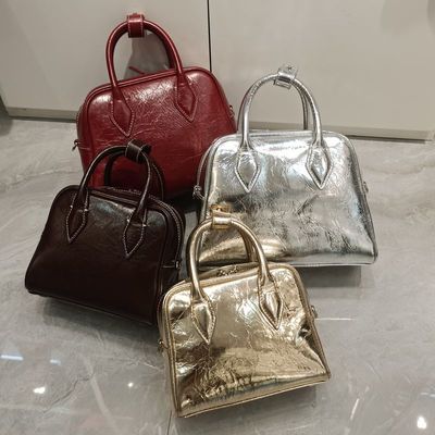 韩国小众包包波士顿保龄球包红色