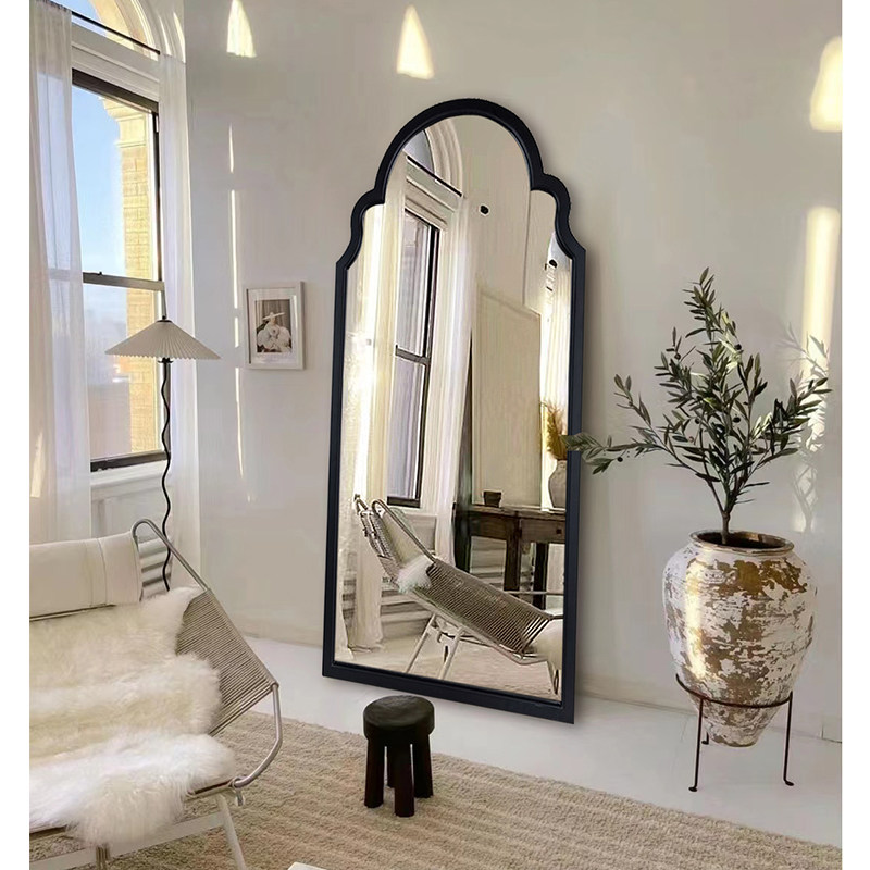 简约云朵顶黑边全身镜客厅穿衣镜