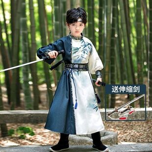 男童汉服春秋武侠宋制国风锦衣卫男孩古装夏款演出服高端儿童秋冬