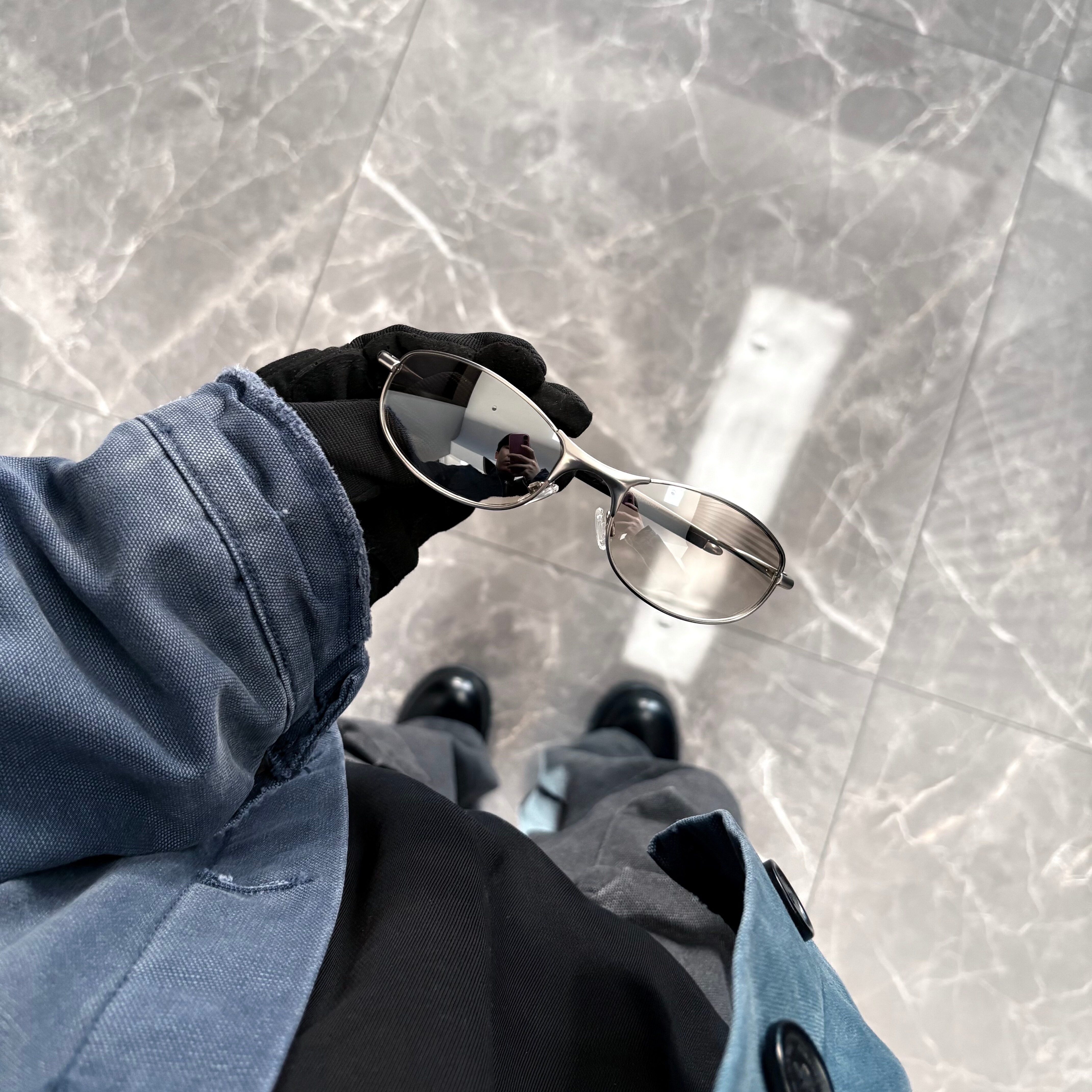 外贸tightrope细腿偏光墨镜穿搭街拍凹造型户外金属框太阳镜