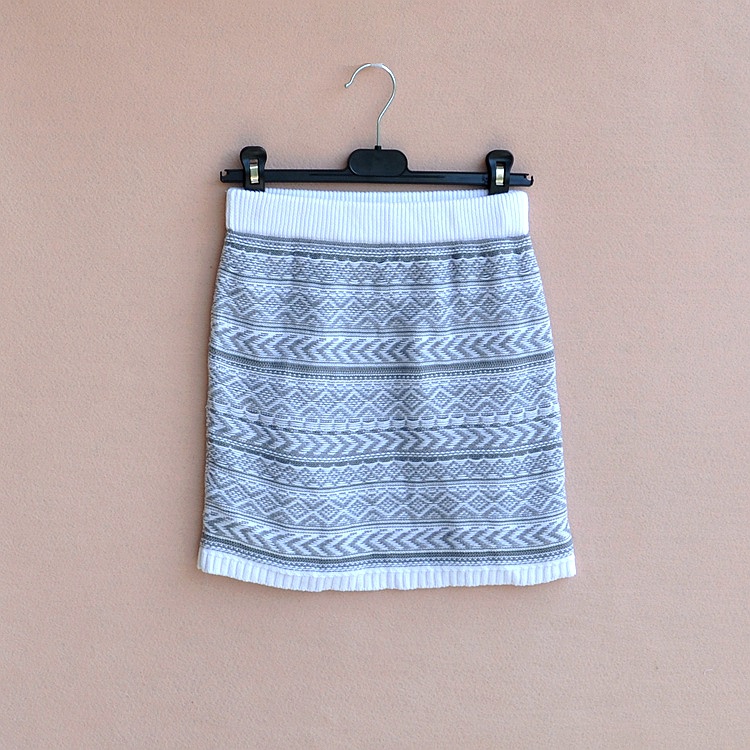 女童针织半身裙冬保暖全棉毛线裙