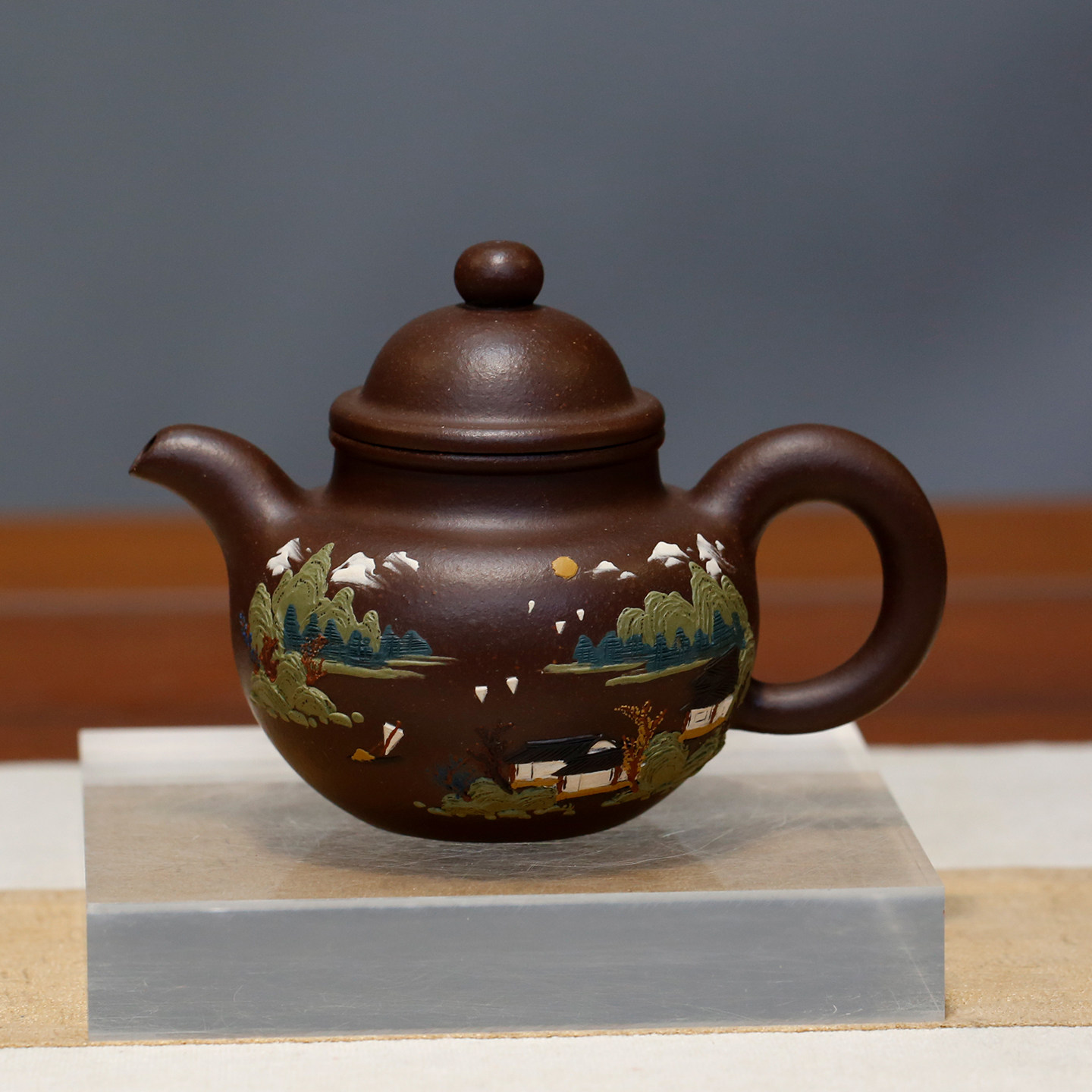 泥绘掇球原矿红砂紫泥高工陈顺根纯全手工正宗宜兴紫砂壶收藏送礼