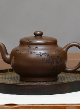 宫灯 原矿珍藏紫泥研高吴扣华全手工宜兴紫砂壶精品家用茶具160cc